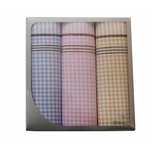 Winkler Swan Dames zakdoeken Vintage Ruit 3-pak Winkler Swan Dames zakdoeken Vintage Ruit 3-pak