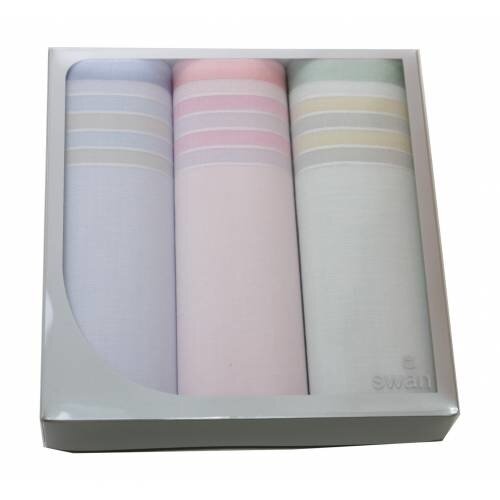 Swan Swan Dames zakdoeken Vintage Stripe 3-pak Swan Swan Dames zakdoeken Vintage Stripe 3-pak