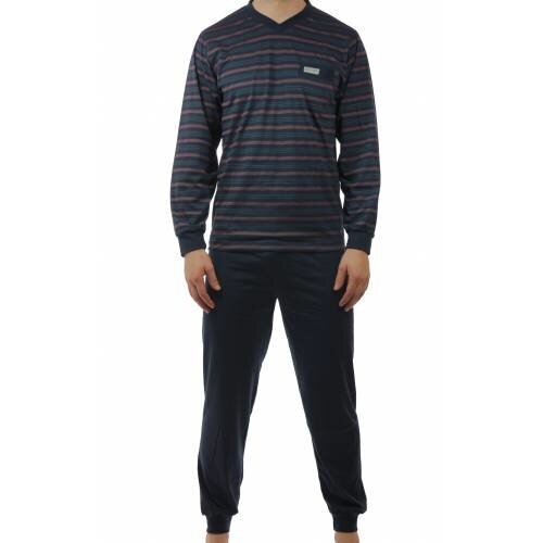 Gentlemen Gentlemen tricot pyjama rode/zwarte streep 4130 Gentlemen Gentlemen tricot pyjama rode/zwarte streep 4130