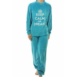 Lunatex Lunatex velours meiden pyjama "Keep Calm" 9870 Lunatex Lunatex velours meiden pyjama "Keep Calm" 9870