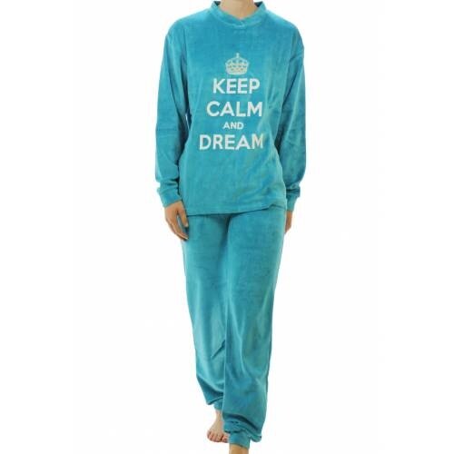Lunatex Lunatex velours meiden pyjama "Keep Calm" 9870