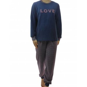 Lunatex Lunatex badstof dames pyjama Love 4127 Lunatex Lunatex badstof dames pyjama Love 4127