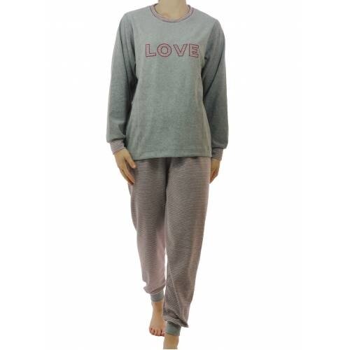 Lunatex Lunatex badstof dames pyjama Love 4127 Lunatex Lunatex badstof dames pyjama Love 4127