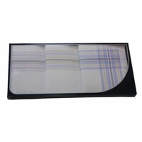 Swan Heren zakdoeken, White Blue, 3 stuks