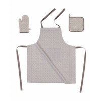 Tiseco Keukenset schort, ovenwant en 2 pannenlappen