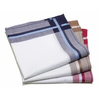 Swan Heren zakdoeken wit streep, dikkere kwaliteit, 12 stuks