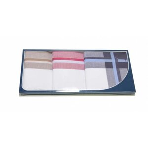 Van der Spruit Swan Heren zakdoeken wit/streep 3 stuks