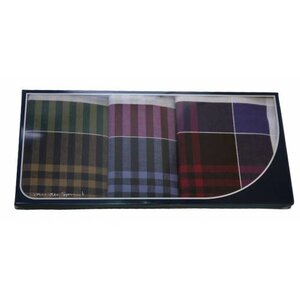 Van der Spruit Swan Heren zakdoeken Ruit donker 3 stuks