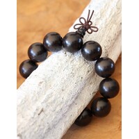 Houten Mala armband (zeer donkerbruin 11)