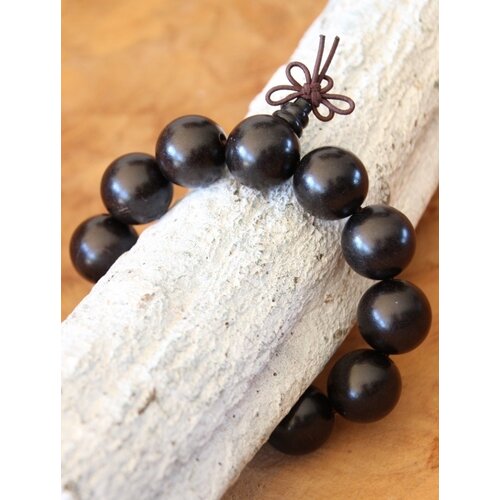 Houten Mala armband (zeer donkerbruin 11)