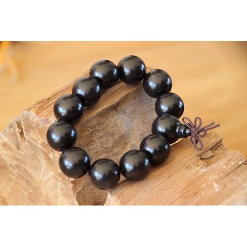 Houten Mala armband (zeer donkerbruin 11)