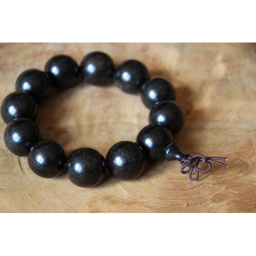 Houten Mala armband (zeer donkerbruin 11)