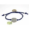 Armbandje: Flower of Life aan koordje (donkerblauw)