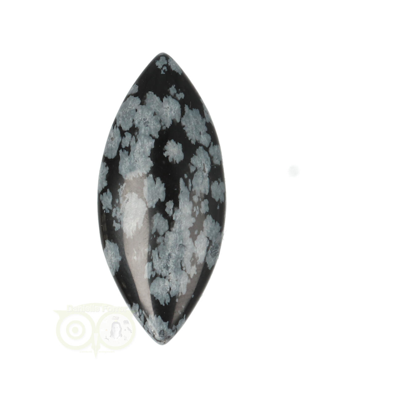 Sneeuwvlok Obsidiaan ovaal hanger Nr 7