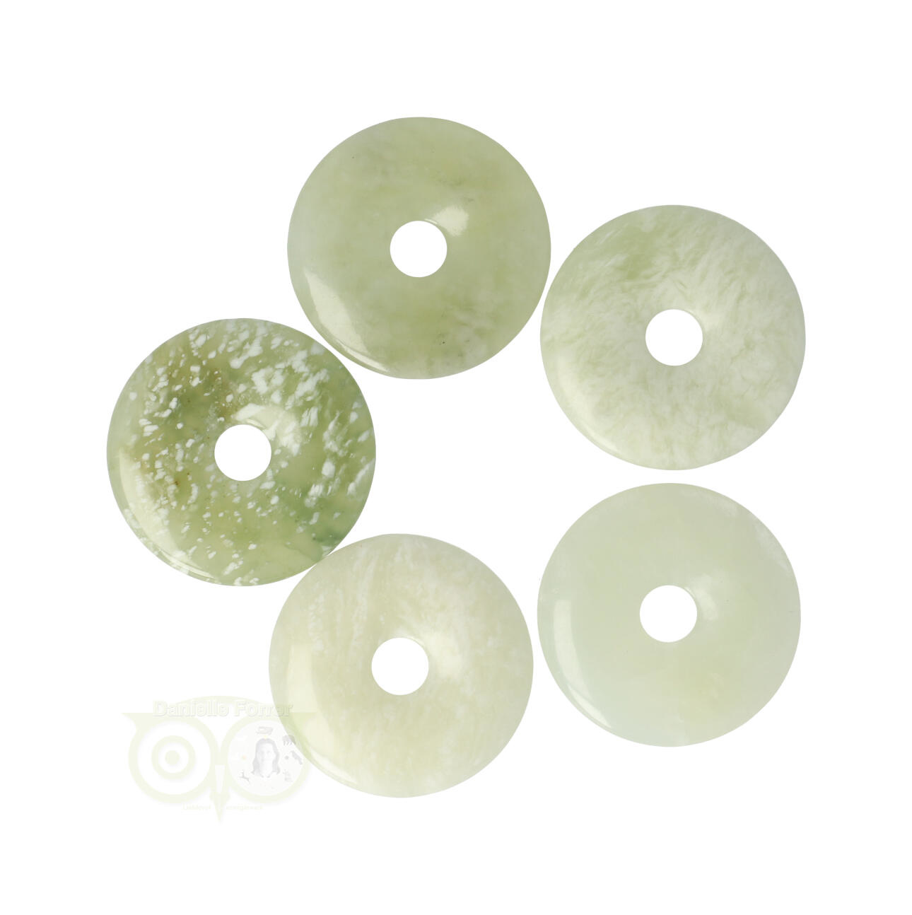 Serpentijn ( New Jade - Nieuwe Jade ) Donut hanger | Pi Stones | Edelstenen Webwinkel - Webshop Danielle Forrer