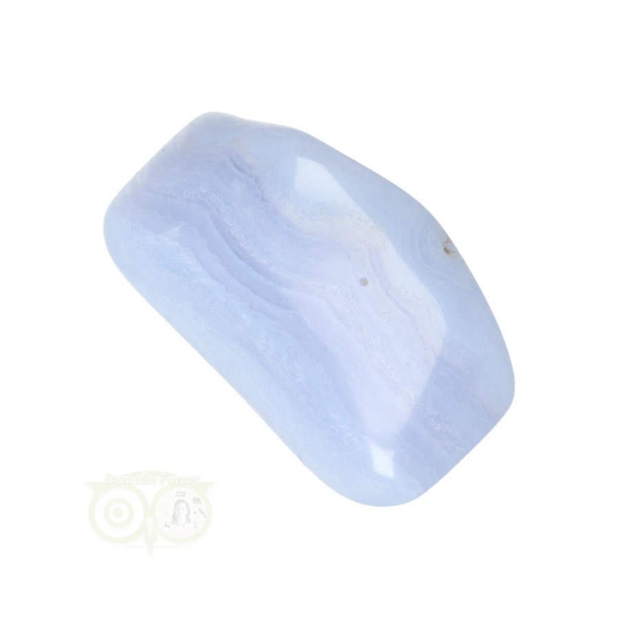 Blauwe Chalcedoon ( Blue Lace Agaat ) trommelsteen Nr 18 - 24  gram-4
