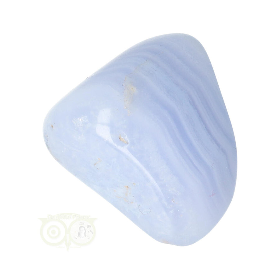 Blauwe Chalcedoon ( Blue Lace Agaat ) trommelsteen Nr 23 - 22  gram-4