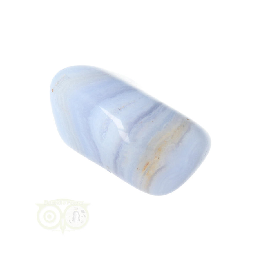 Blauwe Chalcedoon ( Blue Lace Agaat ) trommelsteen Nr 32 - 28  gram-4