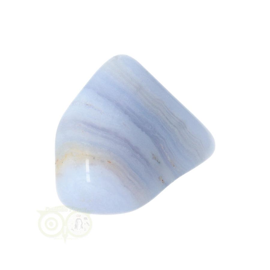 Blauwe Chalcedoon ( Blue Lace Agaat ) trommelsteen Nr 32 - 28  gram-5