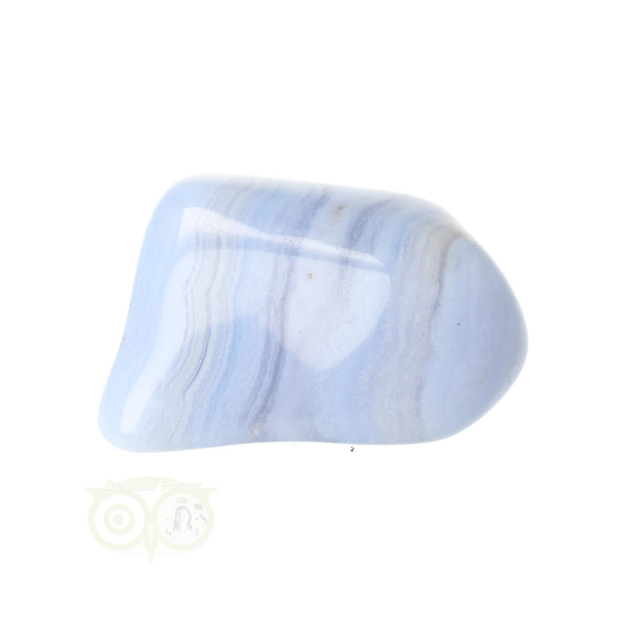 Blauwe Chalcedoon ( Blue Lace Agaat ) trommelsteen Nr 32 - 28  gram-6