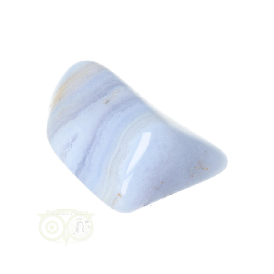 Blauwe Chalcedoon ( Blue Lace Agaat ) trommelsteen Nr 32 - 28  gram-9