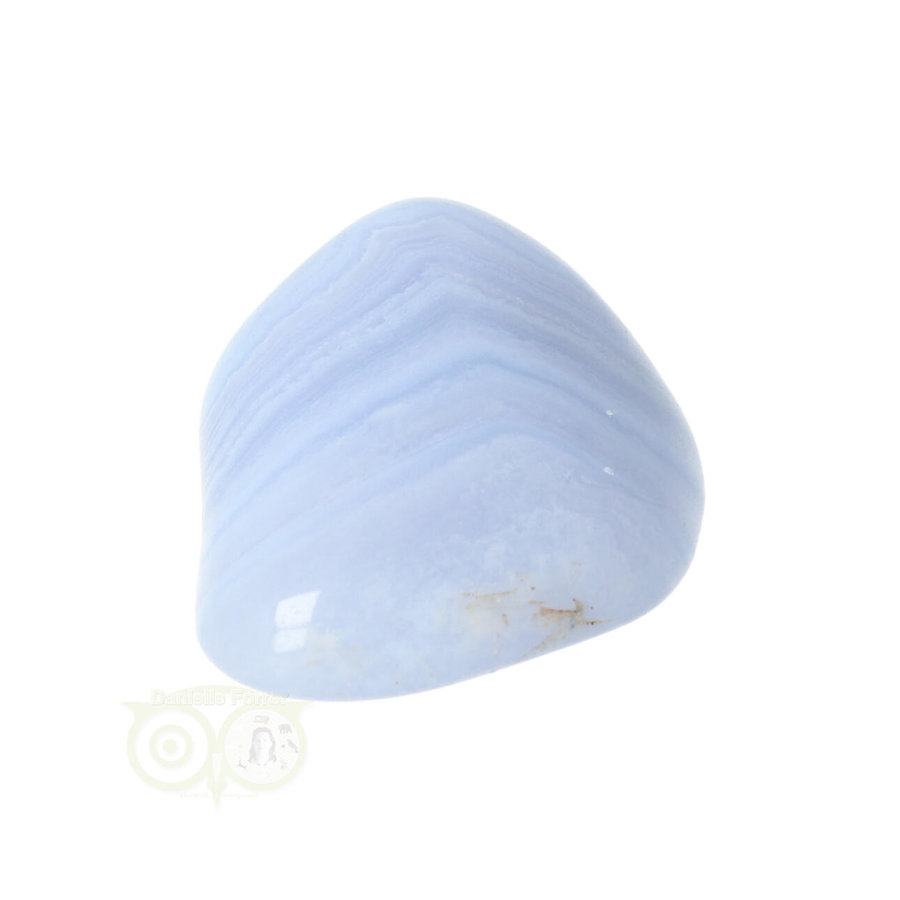 Blauwe Chalcedoon ( Blue Lace Agaat ) trommelsteen Nr 34 - 23  gram-7