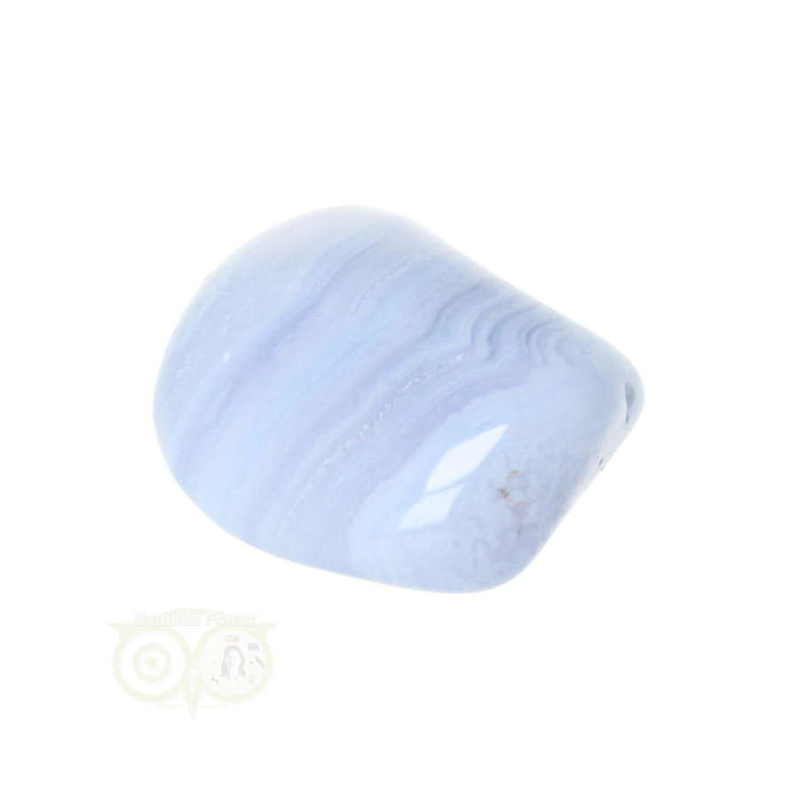 Blauwe Chalcedoon ( Blue Lace Agaat ) trommelsteen Nr 34 - 23  gram-9