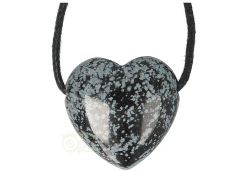 Sneeuwvlok Obsidiaan hart hanger Nr 11 