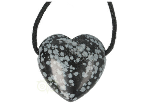 Sneeuwvlok Obsidiaan hart hanger Nr 12 