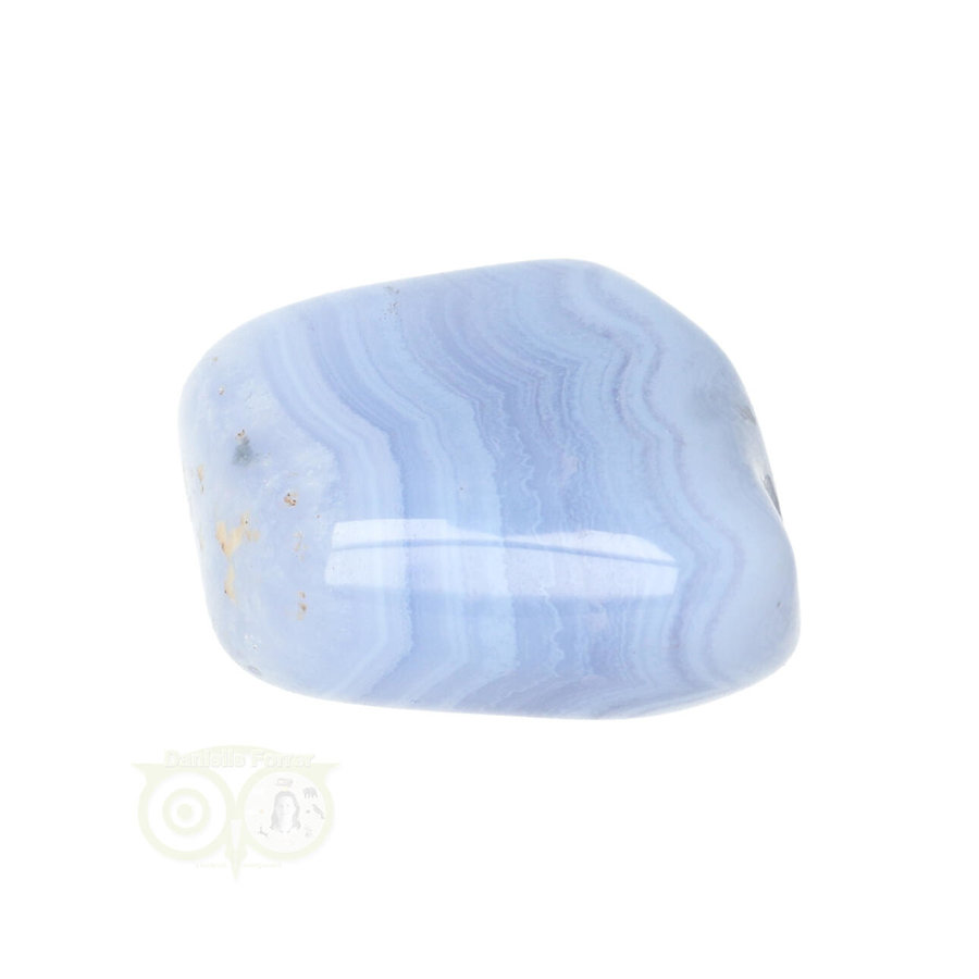 Blauwe Chalcedoon ( Blue Lace Agaat ) trommelsteen Nr 37 - 33  gram-6