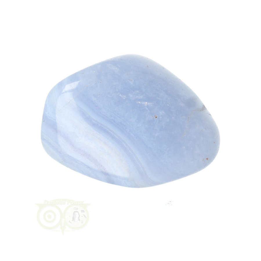 Blauwe Chalcedoon ( Blue Lace Agaat ) trommelsteen Nr 38 - 24  gram-6