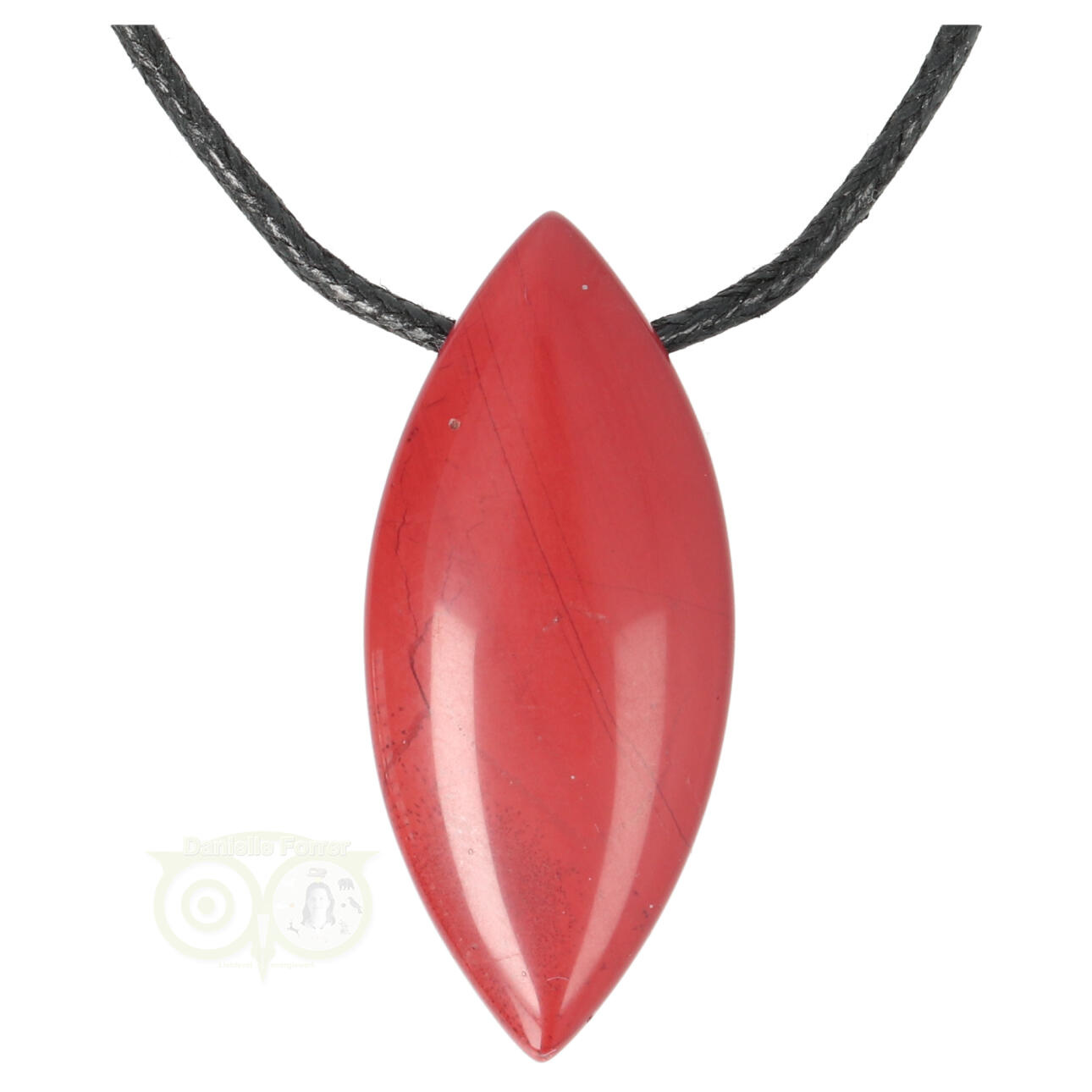 Rode Jaspis ovaal hanger Nr 16