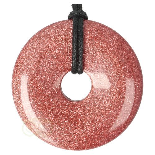 Goudsteen - Bruine Donut hanger Nr 7 - Ø 5 cm 