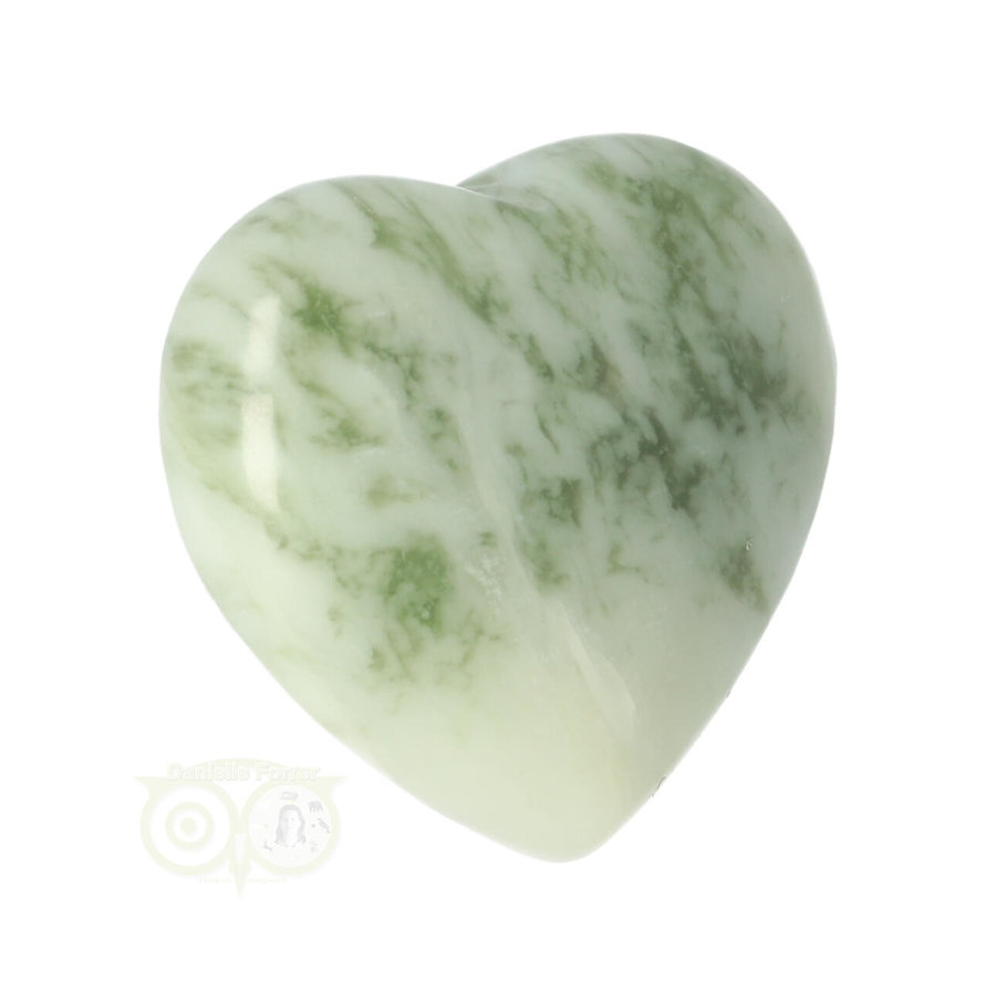 Serpentijn  ( New Jade ) bol  (Puffy ) hart 4 cm  Nr 18 - 4 cm-2