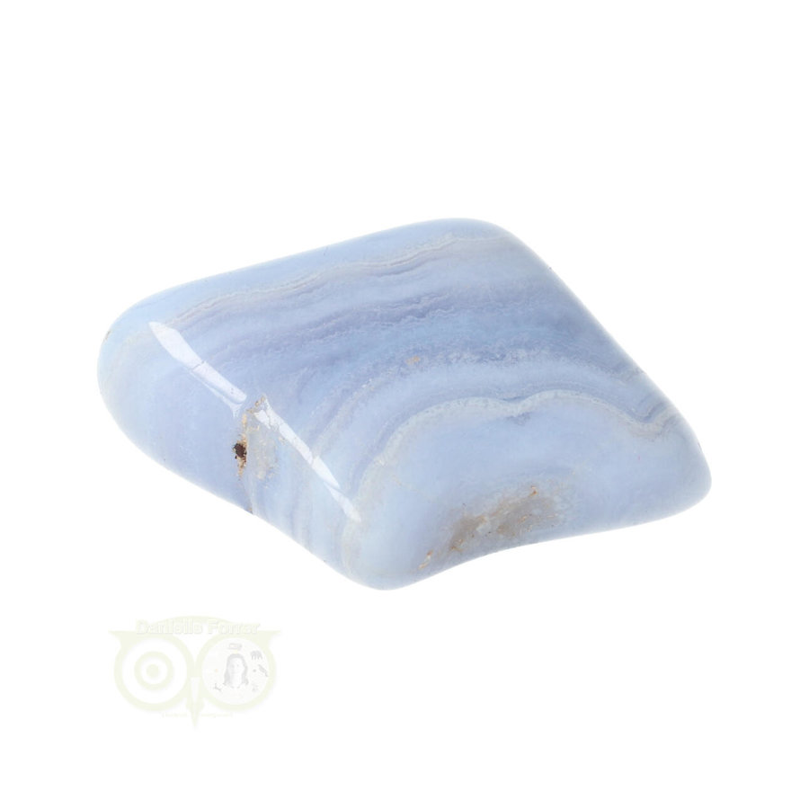 Blauwe Chalcedoon ( Blue Lace Agaat ) trommelsteen Nr 41 - 26  gram-6