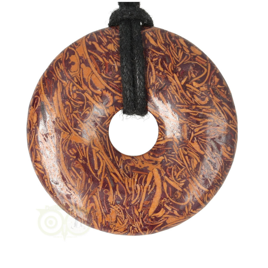 Coquina Jaspis edelstenen donut hanger Nr 12 - Ø4 cm-1