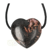 thumb-Rhodoniet doorboorde hart hanger  ± 3 cm - Nr 18-3