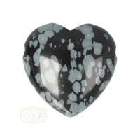 thumb-Sneeuwvlok Obsidiaan doorboorde hart hanger ± 3 cm Nr 18-2