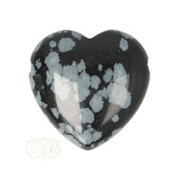 thumb-Sneeuwvlok Obsidiaan doorboorde hart hanger ± 3 cm Nr 18-4