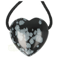thumb-Sneeuwvlok Obsidiaan doorboorde hart hanger ± 3 cm Nr 18-3