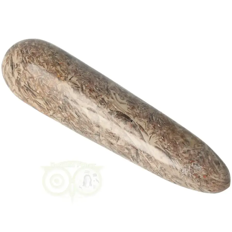 Fossielen schelpen Jaspis massagestick Nr 4 - 145 gram-1