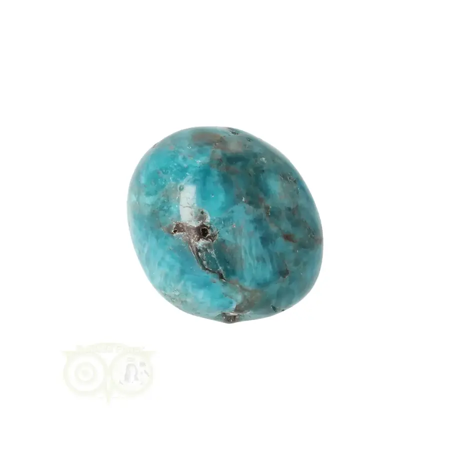 Blauwe Apatiet trommelsteen (gerond) Nr 15 - 18 gram-4