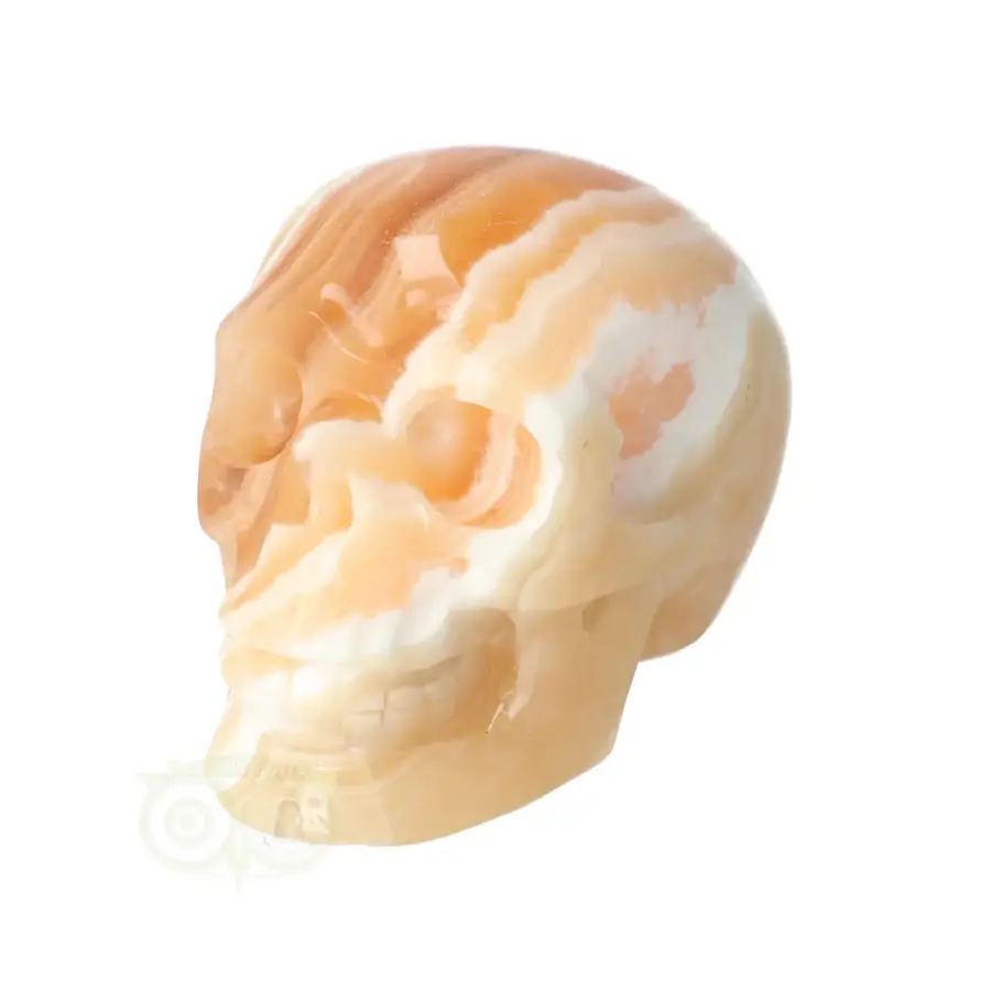 Oranje Calciet schedel Nr 272 - 374 gram-5