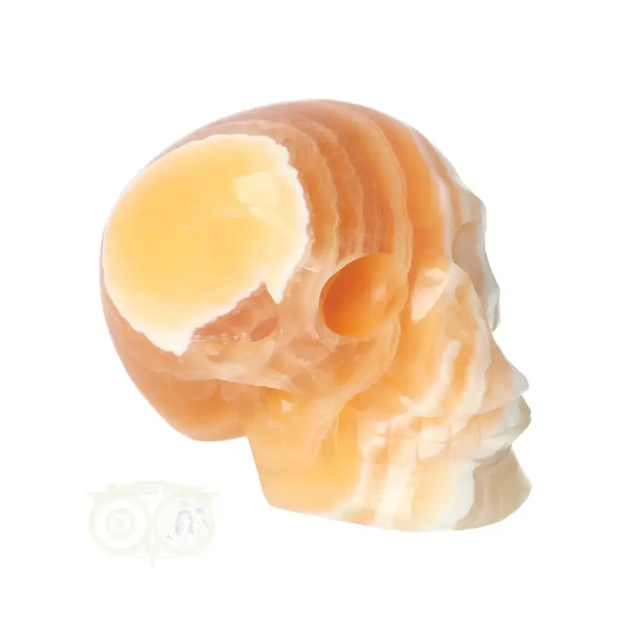 Oranje Calciet schedel Nr 272 - 374 gram-10