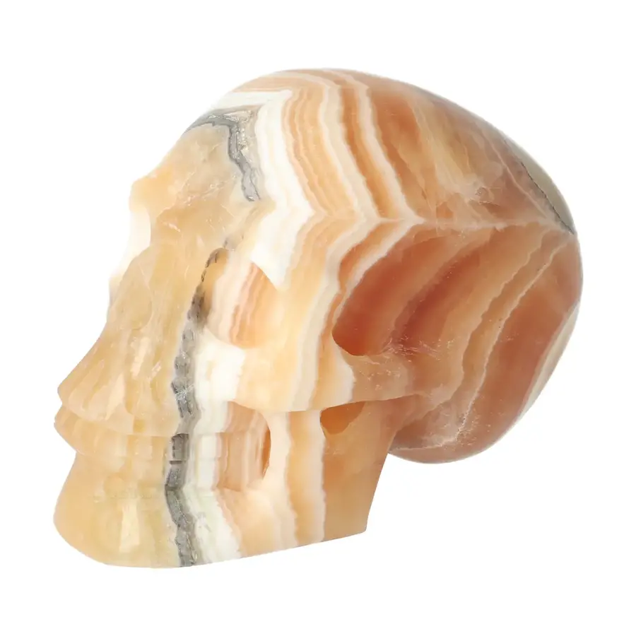 Oranje Calciet schedel Nr 273 - 636 gram-4