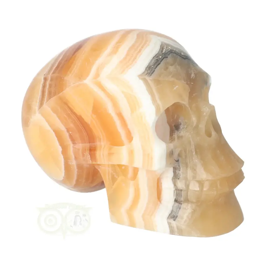 Oranje Calciet schedel Nr 273 - 636 gram-9