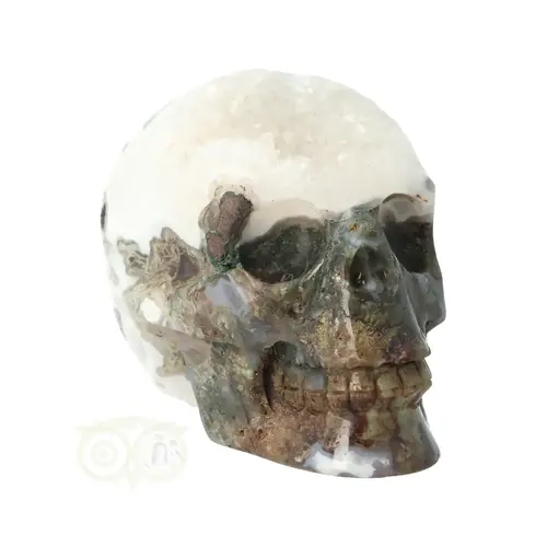 Mosagaat - Bergkristal geode schedel 637 gram 