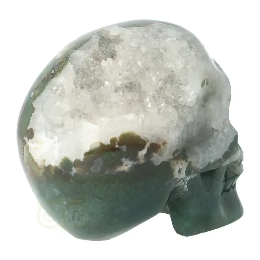 Mosagaat - Bergkristal geode schedel Nr 271 - 1134 gram-8