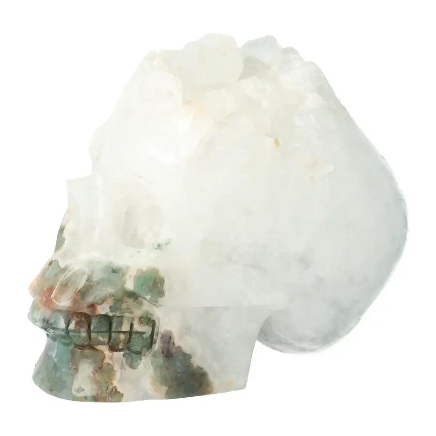 Mosagaat - Bergkristal geode schedel Nr 289 - 1051 gram-5