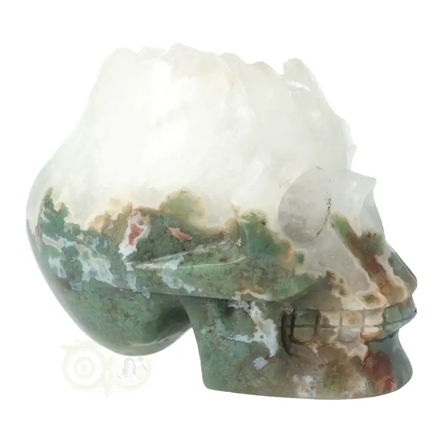 Mosagaat - Bergkristal geode schedel Nr 289 - 1051 gram-7